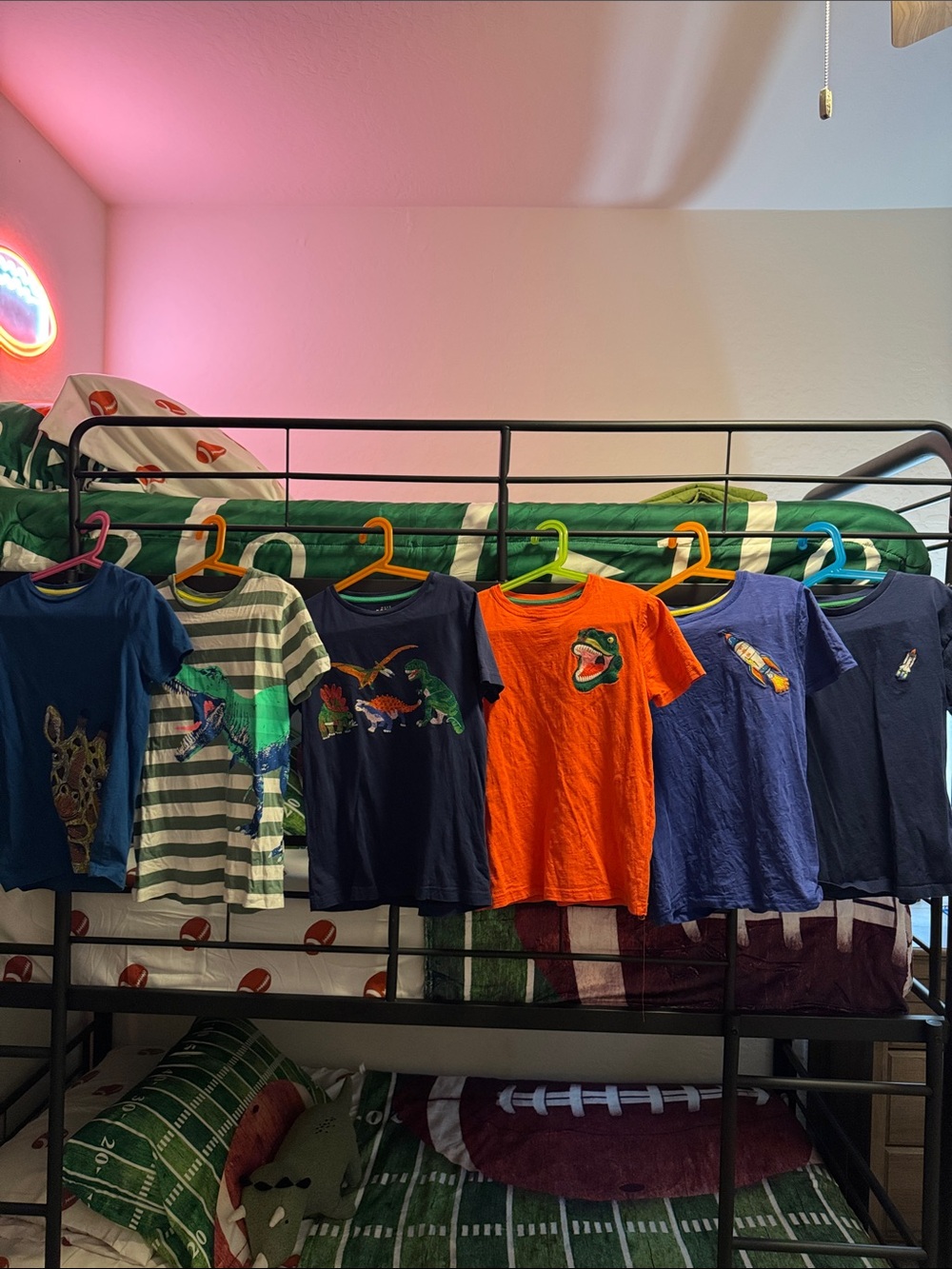 Mini Boden Boys Mixed Graphic Tee Lot — Navy, Orange, Green, Striped